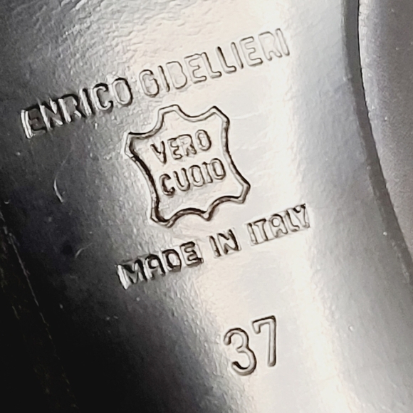 Enrico Gibellieri Black Cut Out Leather High Heels Made in Italy sz 37 - Picture 11 of 12